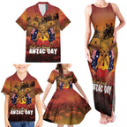 ANZAC Day Lest We Forget Family Matching Tank Maxi Dress and Hawaiian Shirt Australian Veterans Remembrance Tribute