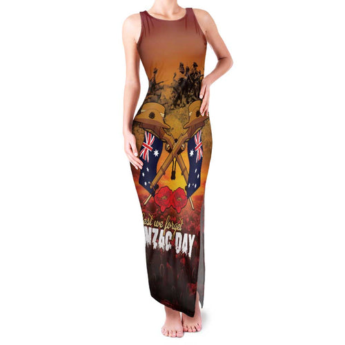 ANZAC Day Lest We Forget Family Matching Tank Maxi Dress and Hawaiian Shirt Australian Veterans Remembrance Tribute