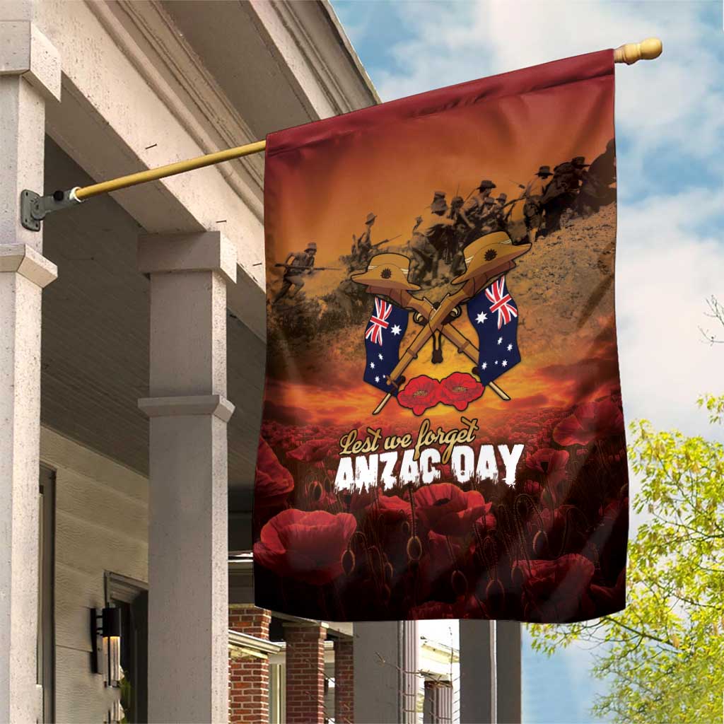 ANZAC Day Lest We Forget Garden Flag Australian Veterans Remembrance Tribute