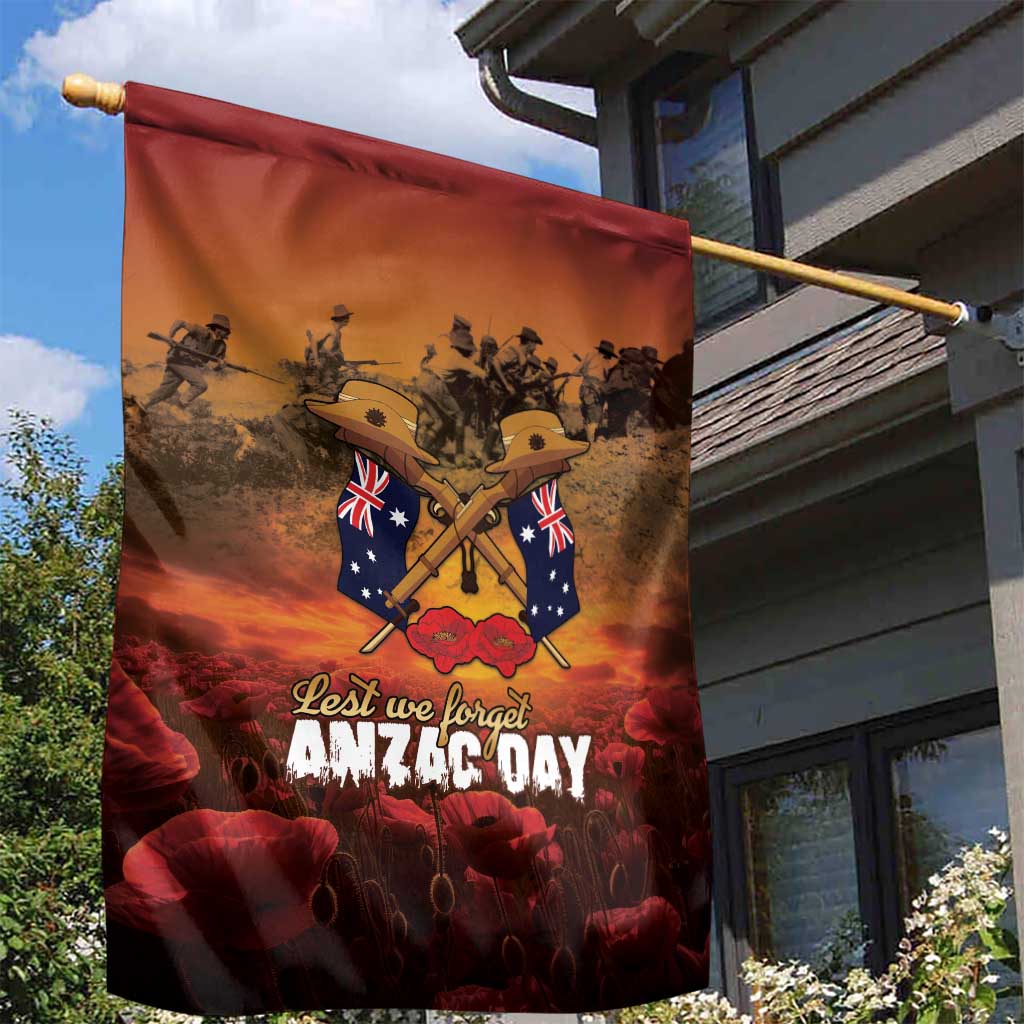 ANZAC Day Lest We Forget Garden Flag Australian Veterans Remembrance Tribute