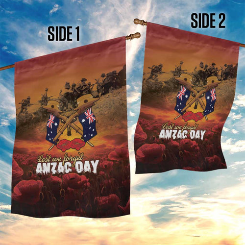 ANZAC Day Lest We Forget Garden Flag Australian Veterans Remembrance Tribute