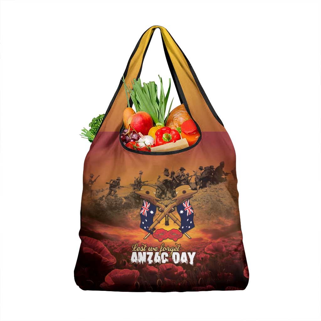 ANZAC Day Lest We Forget Grocery Bag Australian Veterans Remembrance Tribute