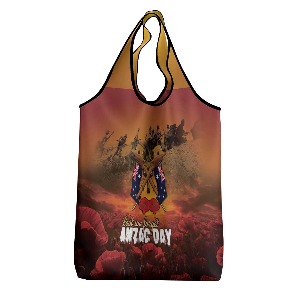 ANZAC Day Lest We Forget Grocery Bag Australian Veterans Remembrance Tribute