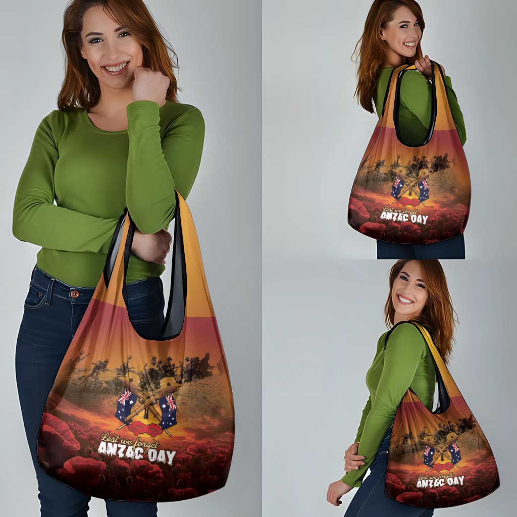 ANZAC Day Lest We Forget Grocery Bag Australian Veterans Remembrance Tribute