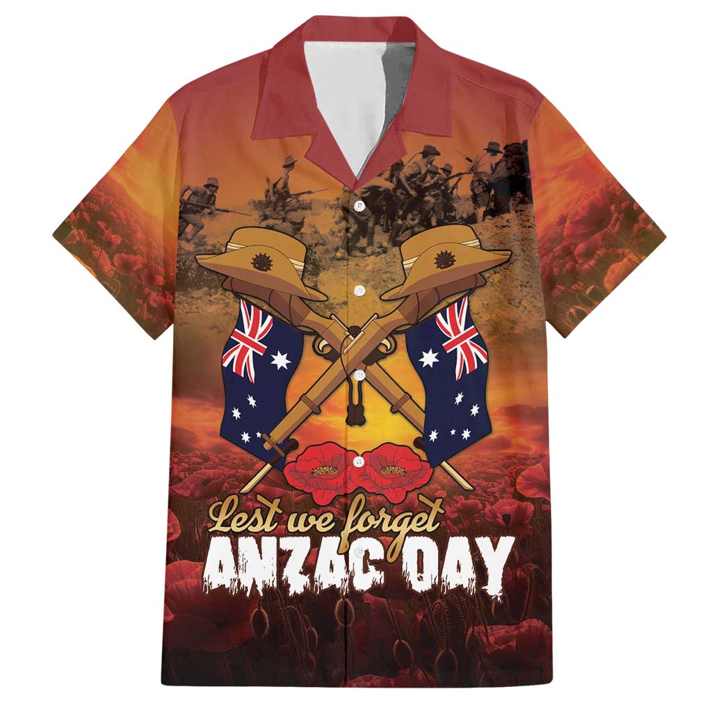ANZAC Day Lest We Forget Hawaiian Shirt Australian Veterans Remembrance Tribute