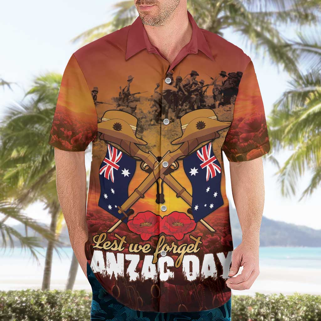 ANZAC Day Lest We Forget Hawaiian Shirt Australian Veterans Remembrance Tribute