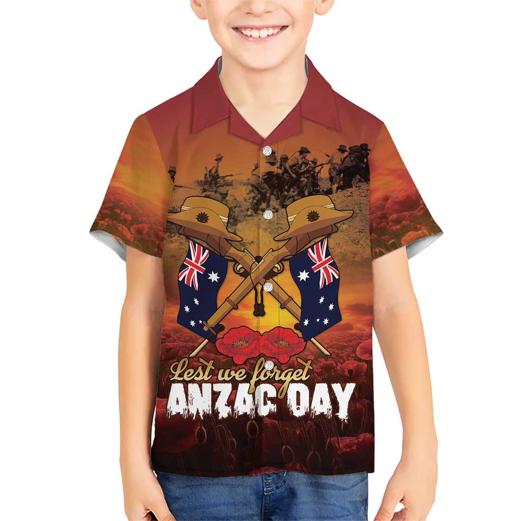 ANZAC Day Lest We Forget Hawaiian Shirt Australian Veterans Remembrance Tribute
