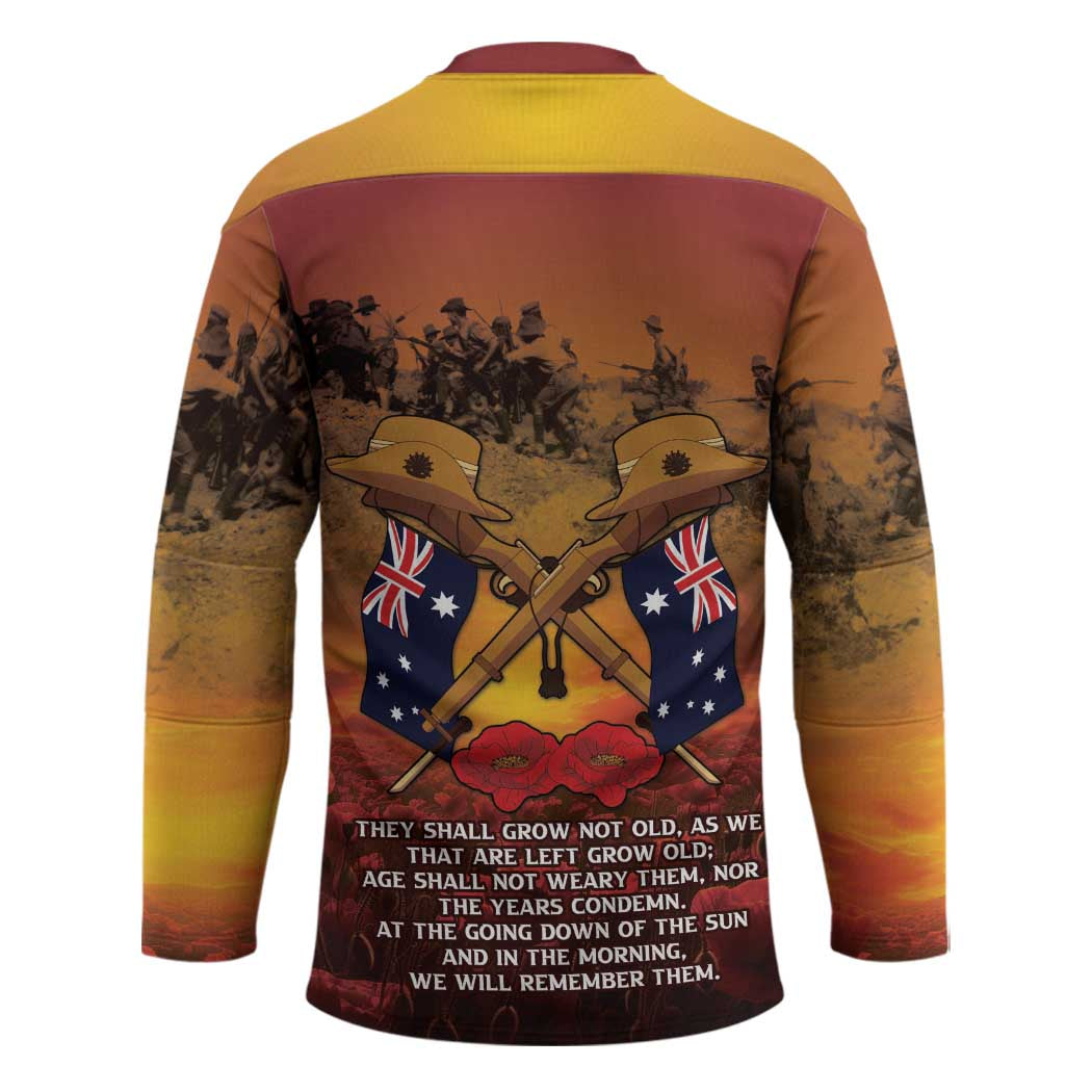 ANZAC Day Lest We Forget Hockey Jersey Australian Veterans Remembrance Tribute