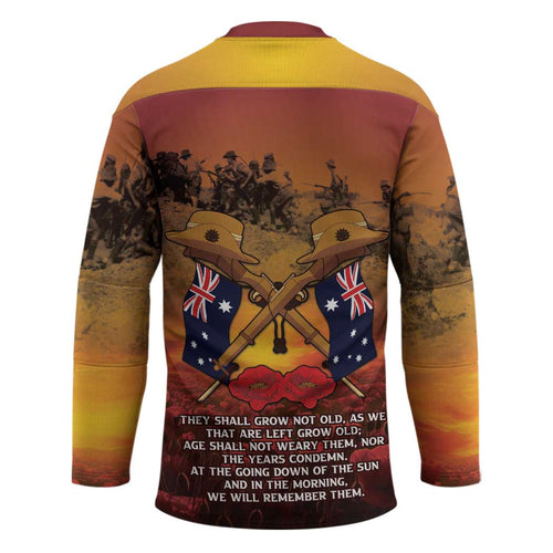 ANZAC Day Lest We Forget Hockey Jersey Australian Veterans Remembrance Tribute