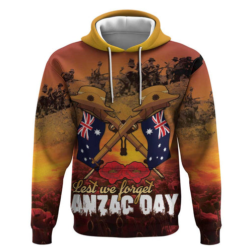 ANZAC Day Lest We Forget Hoodie Australian Veterans Remembrance Tribute