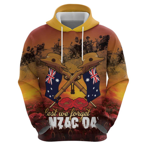 ANZAC Day Lest We Forget Hoodie Australian Veterans Remembrance Tribute