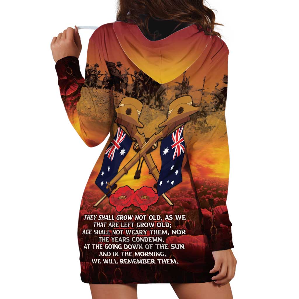 ANZAC Day Lest We Forget Hoodie Dress Australian Veterans Remembrance Tribute