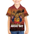 ANZAC Day Lest We Forget Kid Hawaiian Shirt Australian Veterans Remembrance Tribute