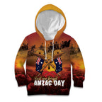 ANZAC Day Lest We Forget Kid Hoodie Australian Veterans Remembrance Tribute