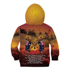 ANZAC Day Lest We Forget Kid Hoodie Australian Veterans Remembrance Tribute