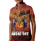 ANZAC Day Lest We Forget Kid Polo Shirt Australian Veterans Remembrance Tribute