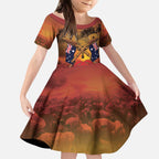 ANZAC Day Lest We Forget Kid Short Sleeve Dress Australian Veterans Remembrance Tribute