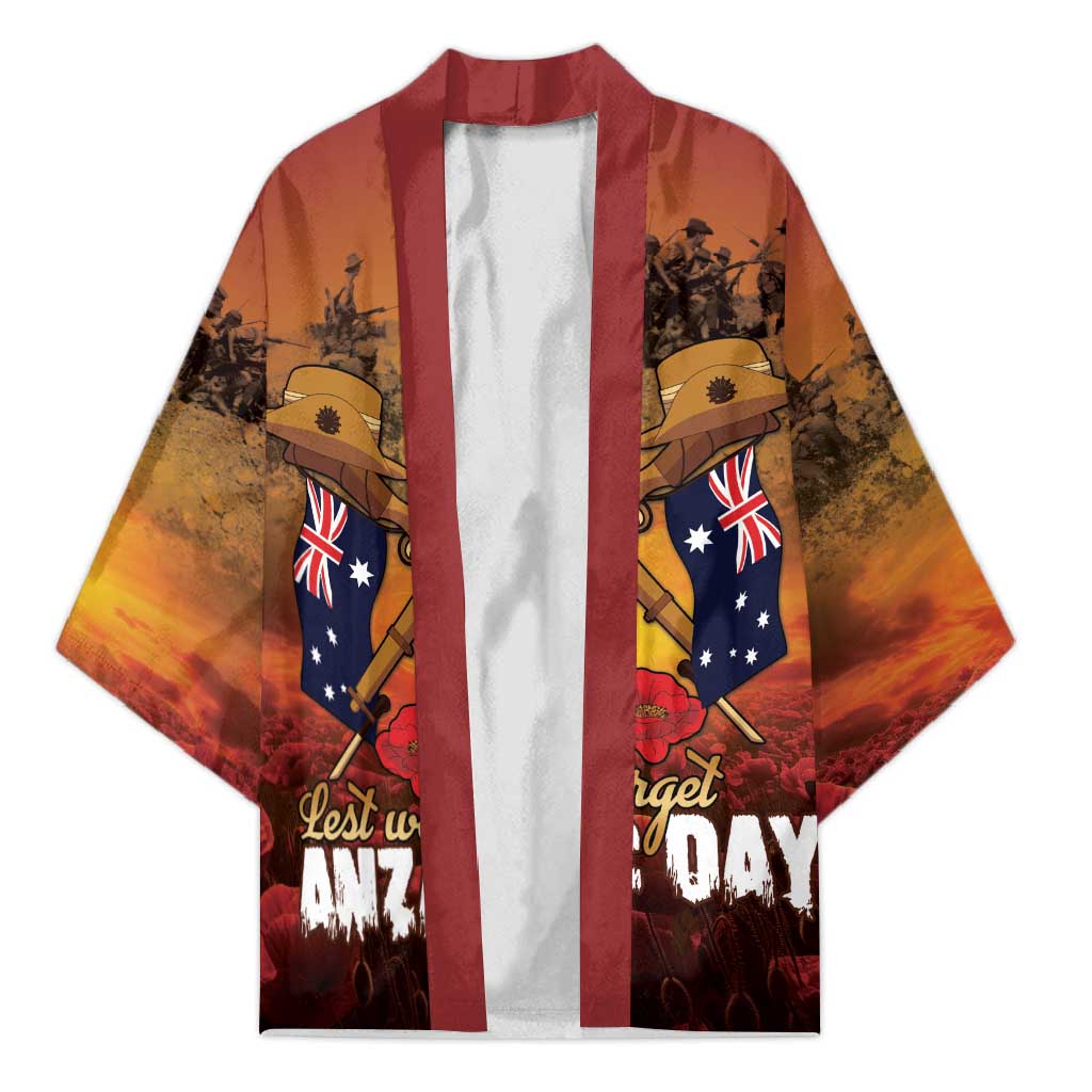 ANZAC Day Lest We Forget Kimono Australian Veterans Remembrance Tribute