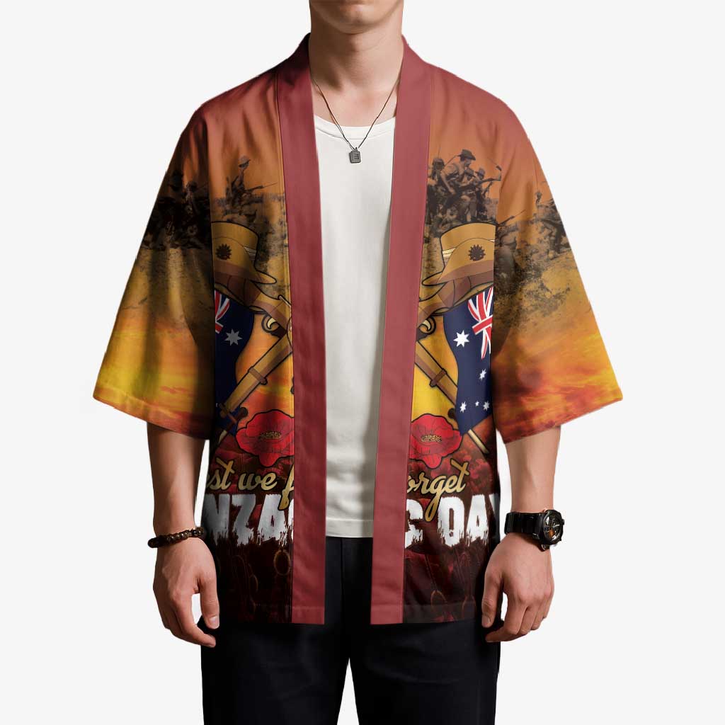 ANZAC Day Lest We Forget Kimono Australian Veterans Remembrance Tribute