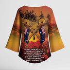 ANZAC Day Lest We Forget Kimono Sleeve Blouse Australian Veterans Remembrance Tribute