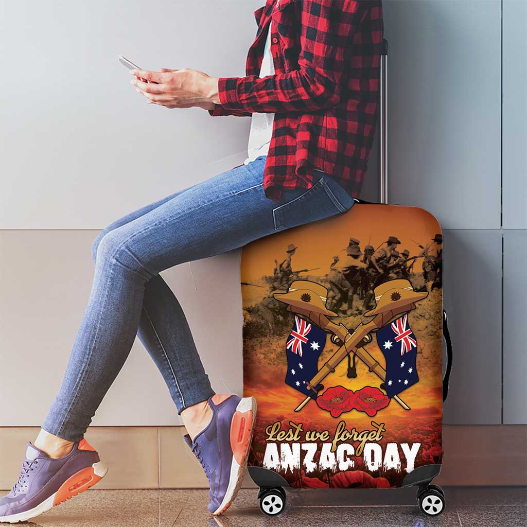 ANZAC Day Lest We Forget Luggage Cover Australian Veterans Remembrance Tribute