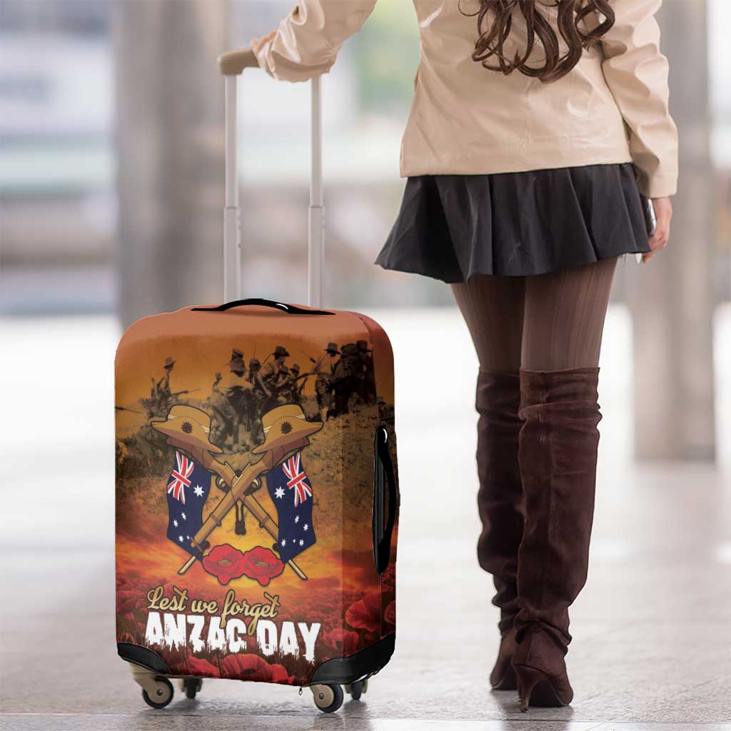 ANZAC Day Lest We Forget Luggage Cover Australian Veterans Remembrance Tribute
