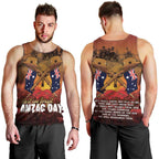 ANZAC Day Lest We Forget Men Tank Top Australian Veterans Remembrance Tribute