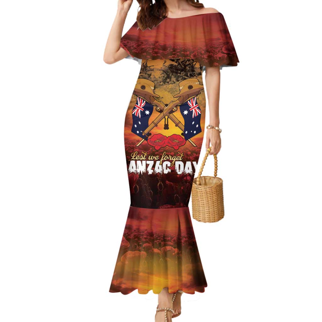 ANZAC Day Lest We Forget Mermaid Dress Australian Veterans Remembrance Tribute