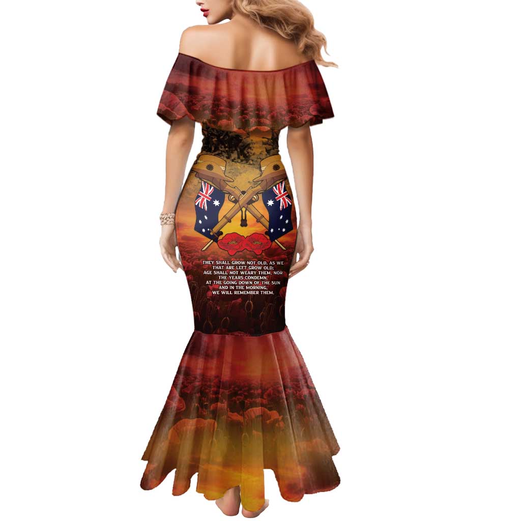 ANZAC Day Lest We Forget Mermaid Dress Australian Veterans Remembrance Tribute