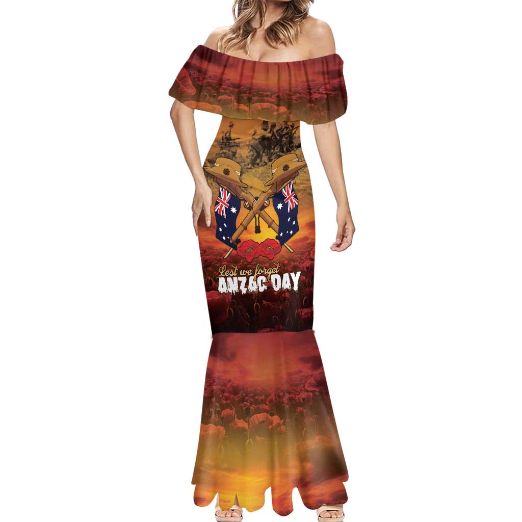 ANZAC Day Lest We Forget Mermaid Dress Australian Veterans Remembrance Tribute