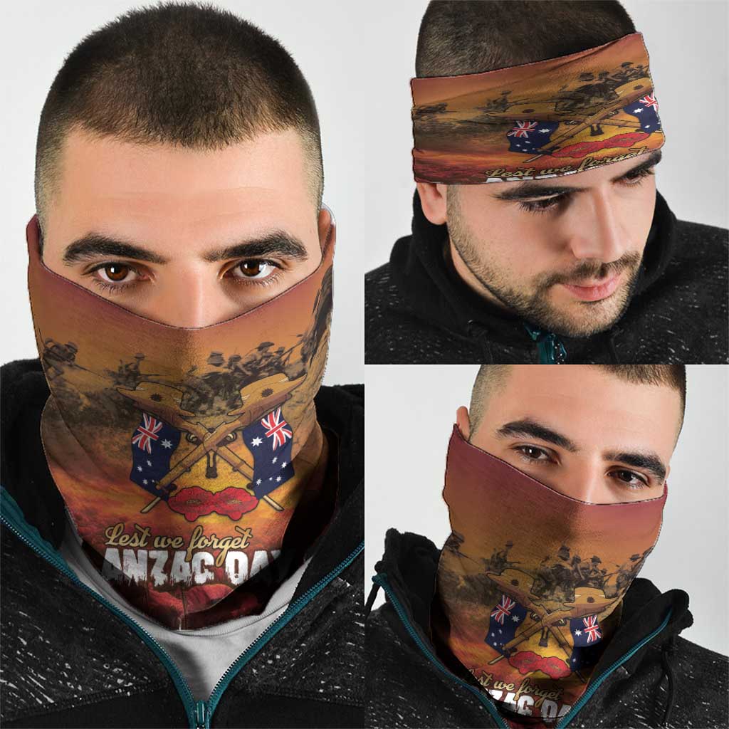 ANZAC Day Lest We Forget Neck Gaiter Australian Veterans Remembrance Tribute