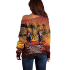 ANZAC Day Lest We Forget Off Shoulder Sweater Australian Veterans Remembrance Tribute