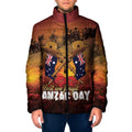 ANZAC Day Lest We Forget Padded Jacket Australian Veterans Remembrance Tribute