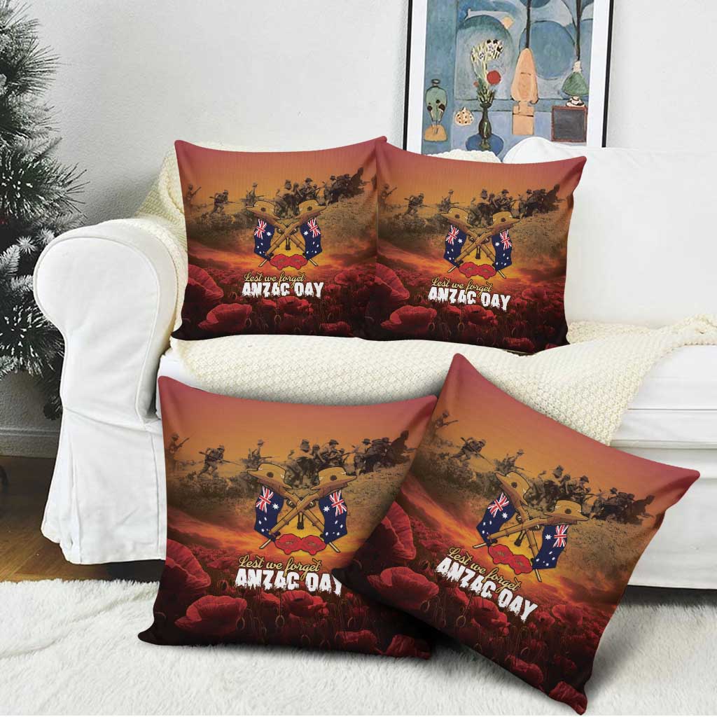 ANZAC Day Lest We Forget Pillow Cover Australian Veterans Remembrance Tribute