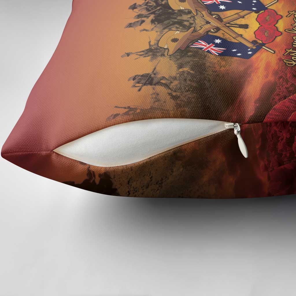 ANZAC Day Lest We Forget Pillow Cover Australian Veterans Remembrance Tribute