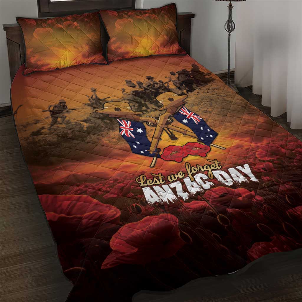 ANZAC Day Lest We Forget Quilt Bed Set Australian Veterans Remembrance Tribute