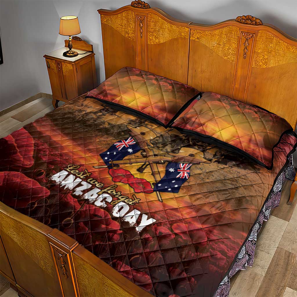 ANZAC Day Lest We Forget Quilt Bed Set Australian Veterans Remembrance Tribute