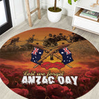 ANZAC Day Lest We Forget Round Carpet Australian Veterans Remembrance Tribute