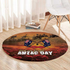 ANZAC Day Lest We Forget Round Carpet Australian Veterans Remembrance Tribute