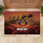 ANZAC Day Lest We Forget Rubber Doormat Australian Veterans Remembrance Tribute