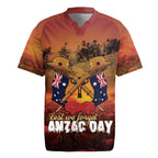 ANZAC Day Lest We Forget Rugby Jersey Australian Veterans Remembrance Tribute