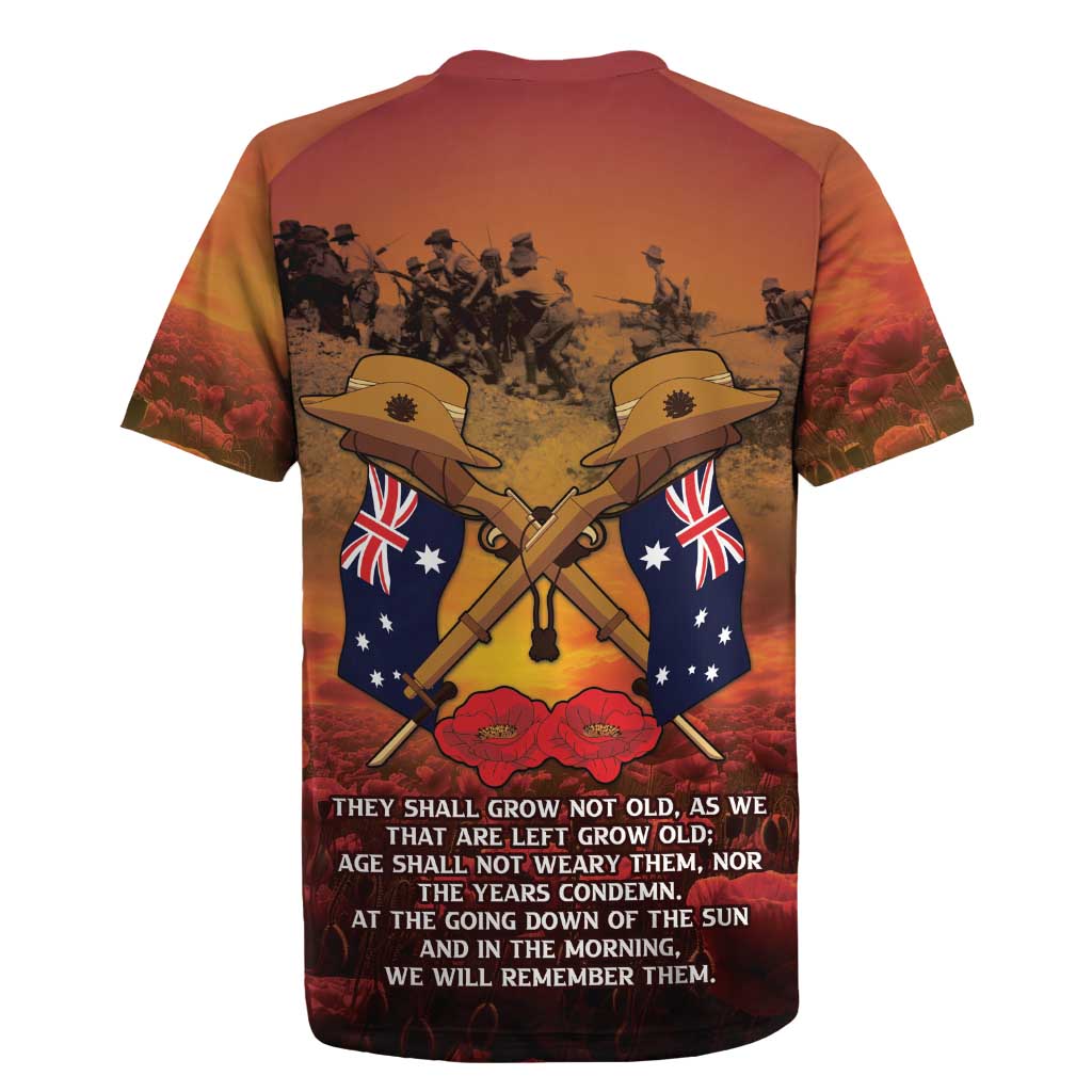 ANZAC Day Lest We Forget Rugby Jersey Australian Veterans Remembrance Tribute