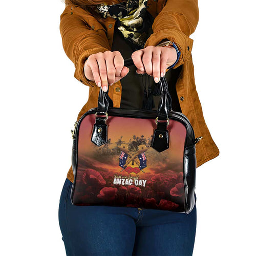 ANZAC Day Lest We Forget Shoulder Handbag Australian Veterans Remembrance Tribute