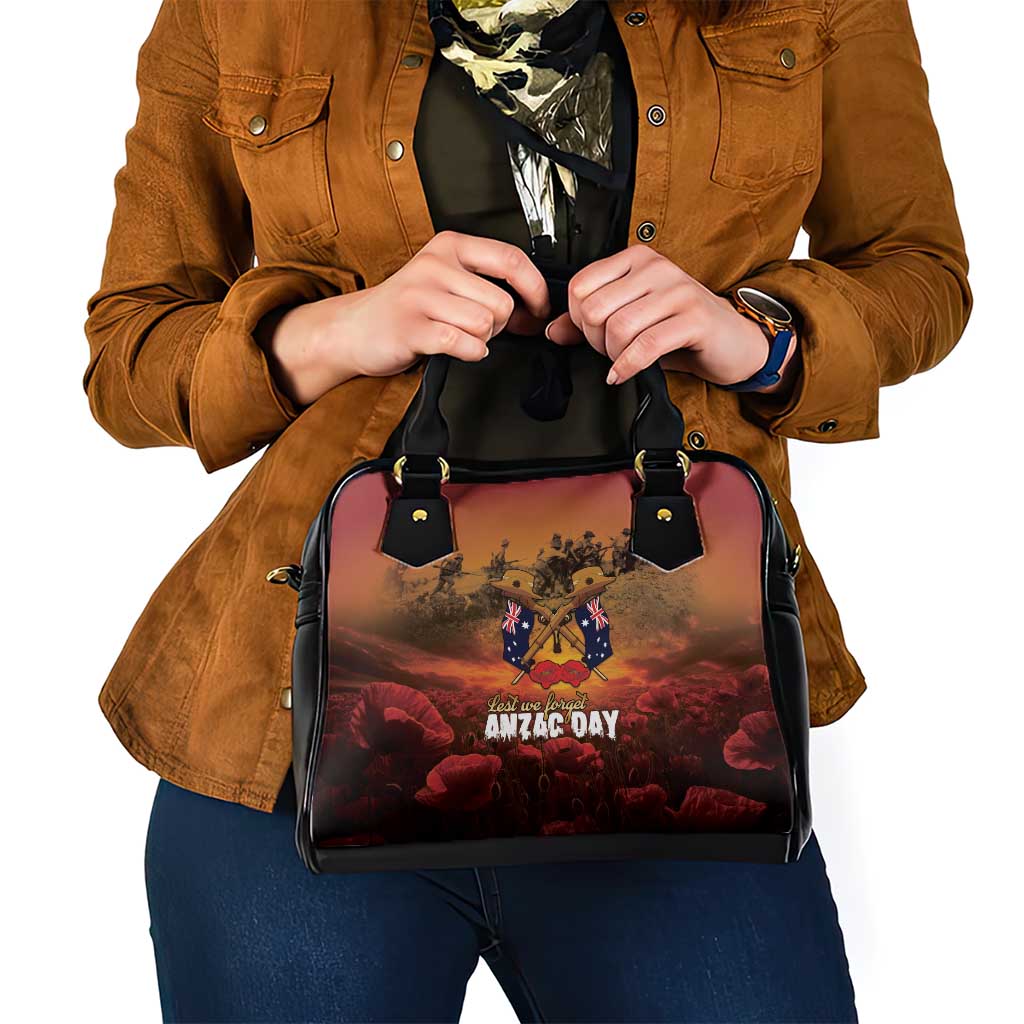 ANZAC Day Lest We Forget Shoulder Handbag Australian Veterans Remembrance Tribute
