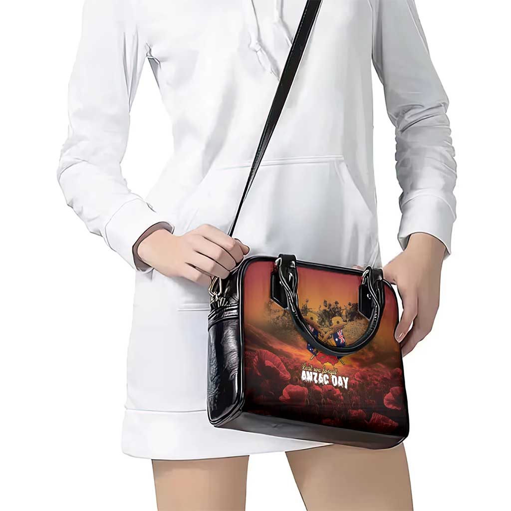 ANZAC Day Lest We Forget Shoulder Handbag Australian Veterans Remembrance Tribute