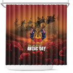 ANZAC Day Lest We Forget Shower Curtain Australian Veterans Remembrance Tribute