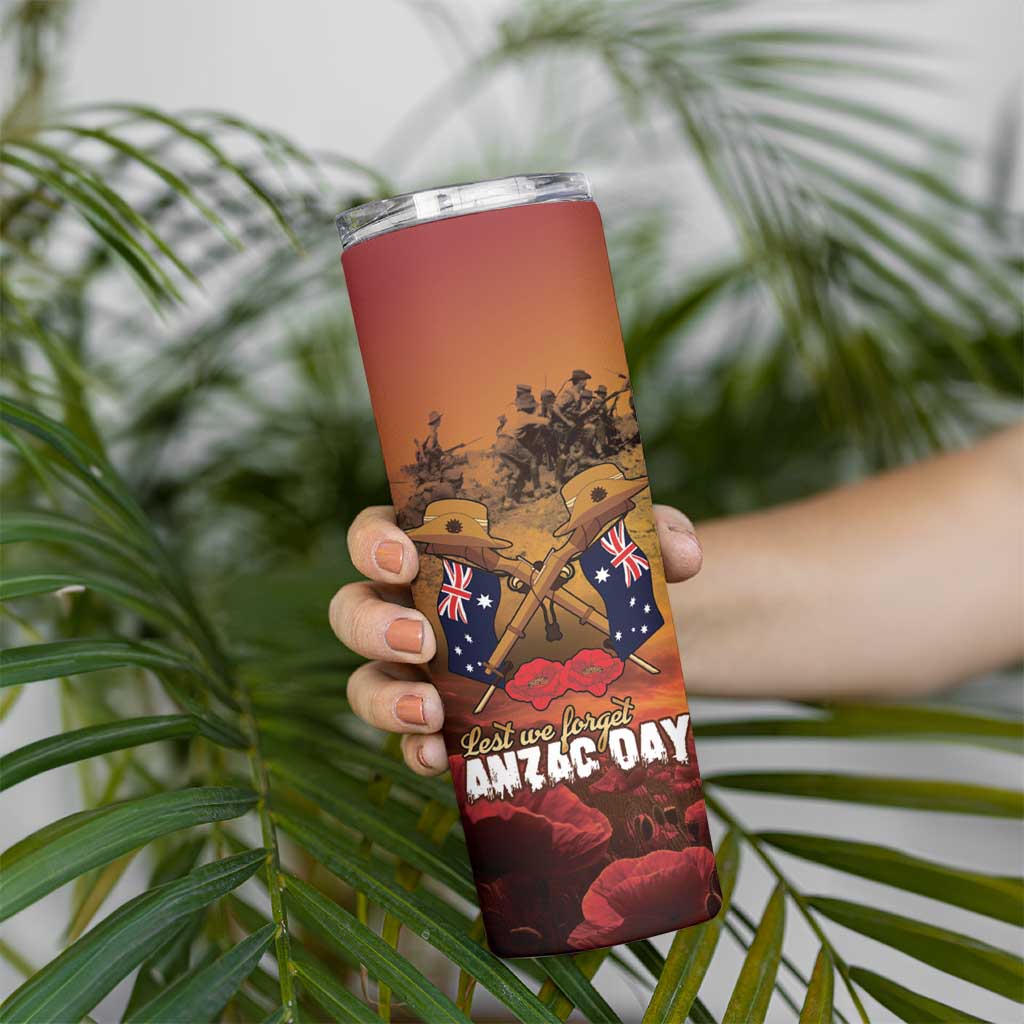 ANZAC Day Lest We Forget Skinny Tumbler Australian Veterans Remembrance Tribute