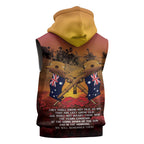 ANZAC Day Lest We Forget Sleeveless Hoodie Australian Veterans Remembrance Tribute