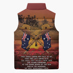 ANZAC Day Lest We Forget Sleeveless Puffer Jacket Australian Veterans Remembrance Tribute