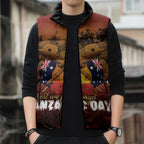 ANZAC Day Lest We Forget Sleeveless Puffer Jacket Australian Veterans Remembrance Tribute